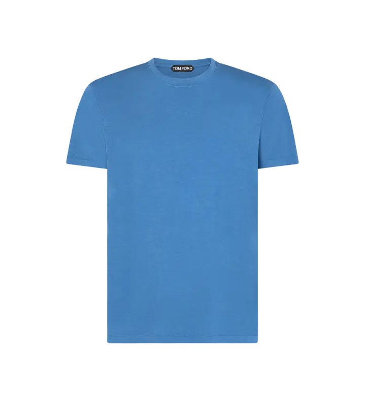 LYOCELL COTTON CREW T-SHIRT DENIM BLUE online